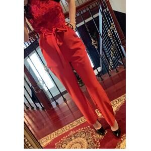 Lovers + Friends Sz S GARDANOME Floral Magenta Red Jumpsuit